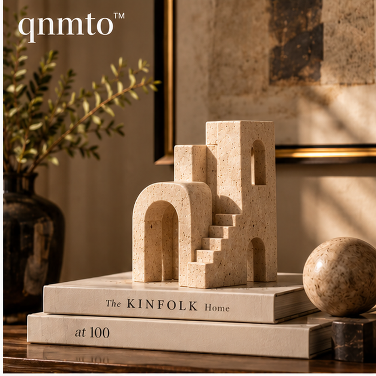 qnmto™ Arc House Mini Architectural Object - styled interior scene