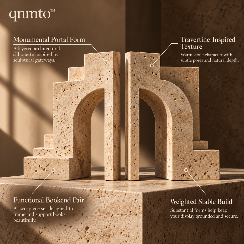 qnmto™ Monument Arch Sculptural Bookends - product features