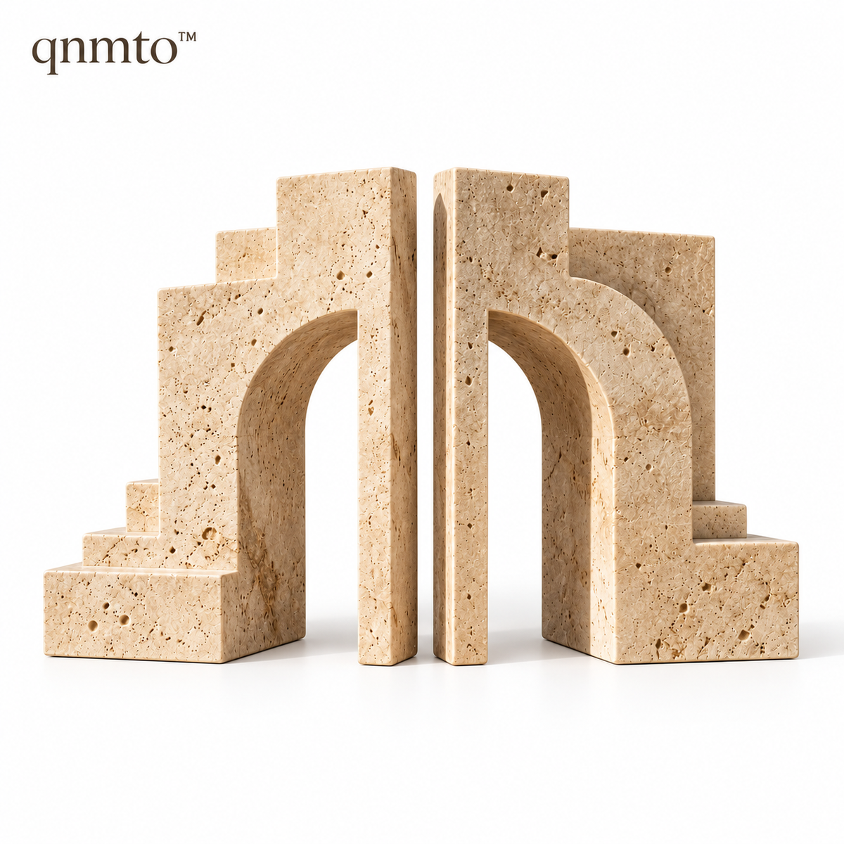 qnmto™ Monument Arch Sculptural Bookends - white background