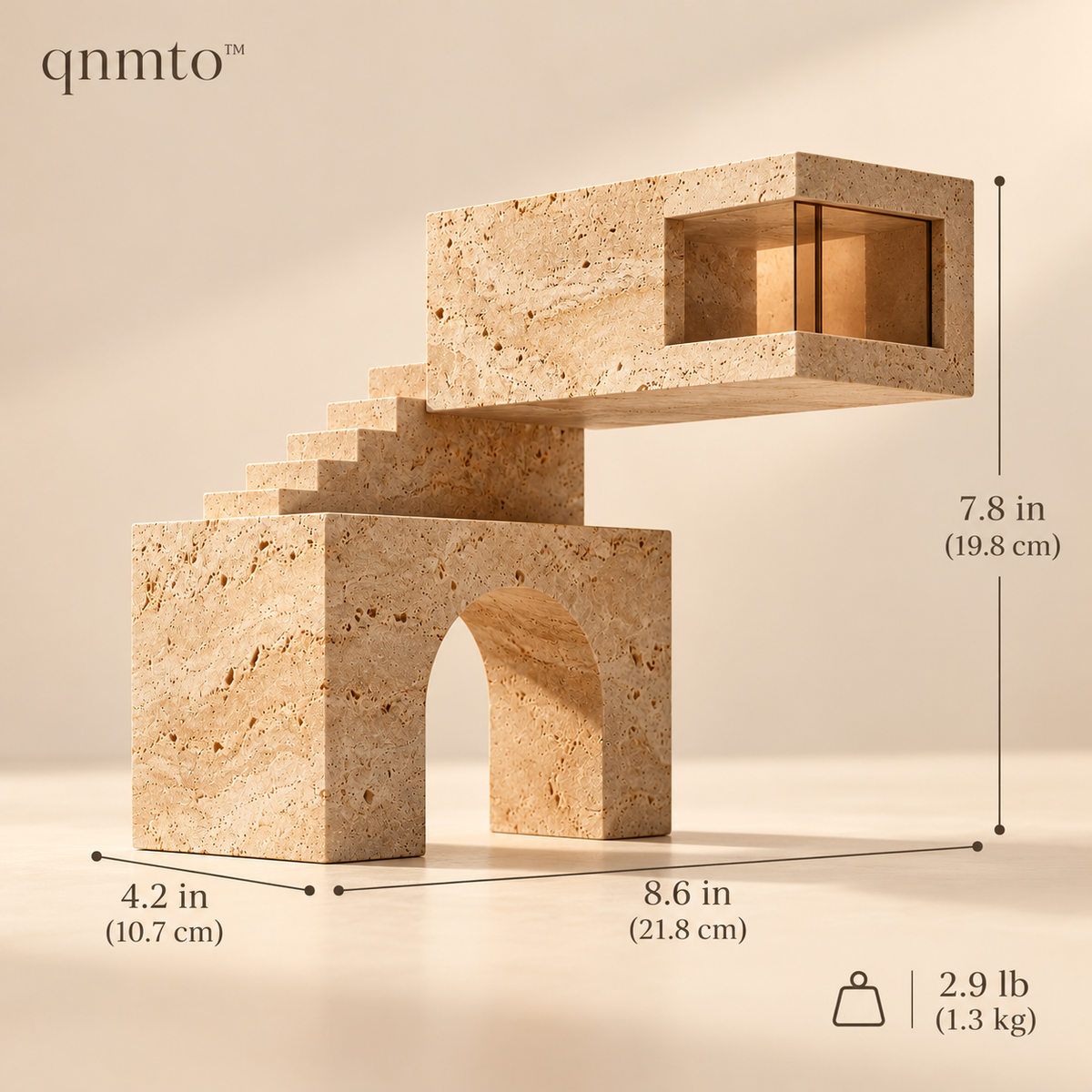 qnmto™ Cantilever House Sculptural Decor - dimensions and weight