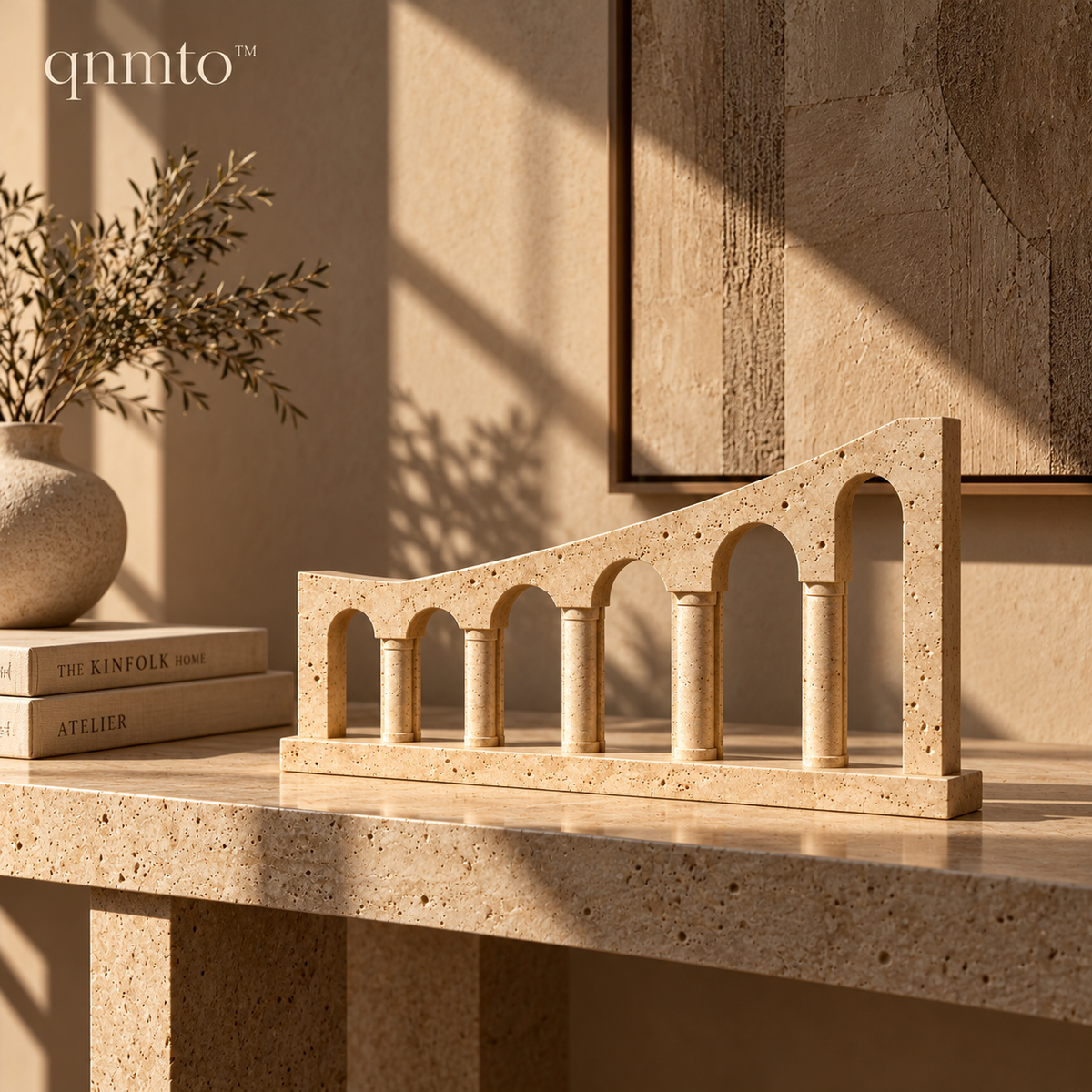 qnmto™ Colonnade Architectural Table Sculpture - styled interior scene