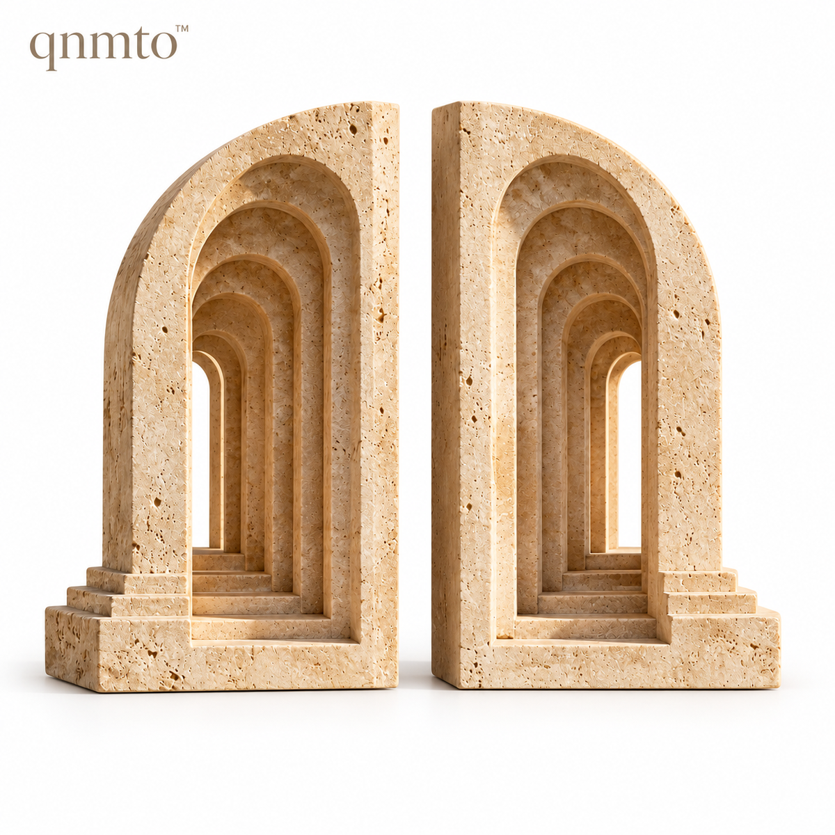 qnmto™ Vaulted Corridor Sculptural Bookends - white background