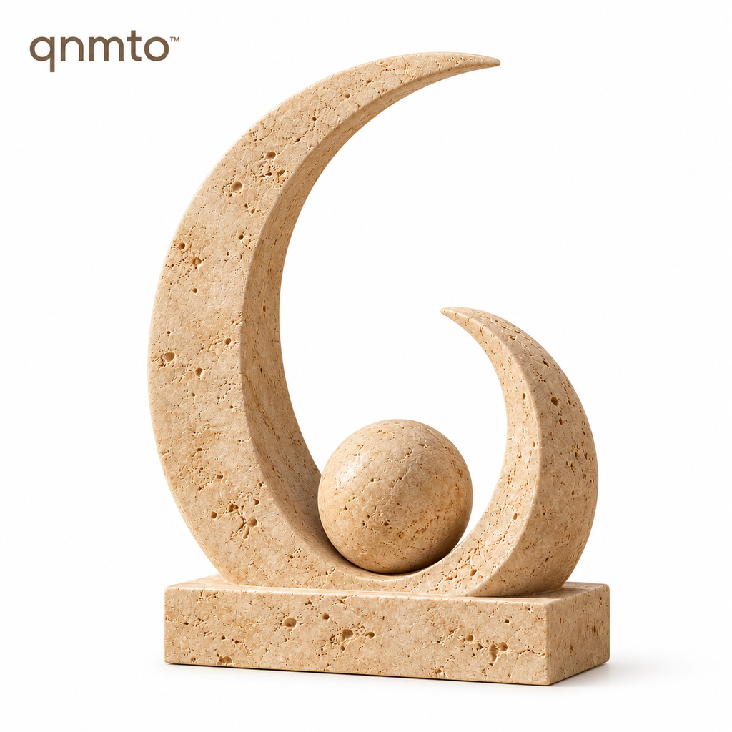 qnmto™ Crescent Portal Sculptural Object - white background