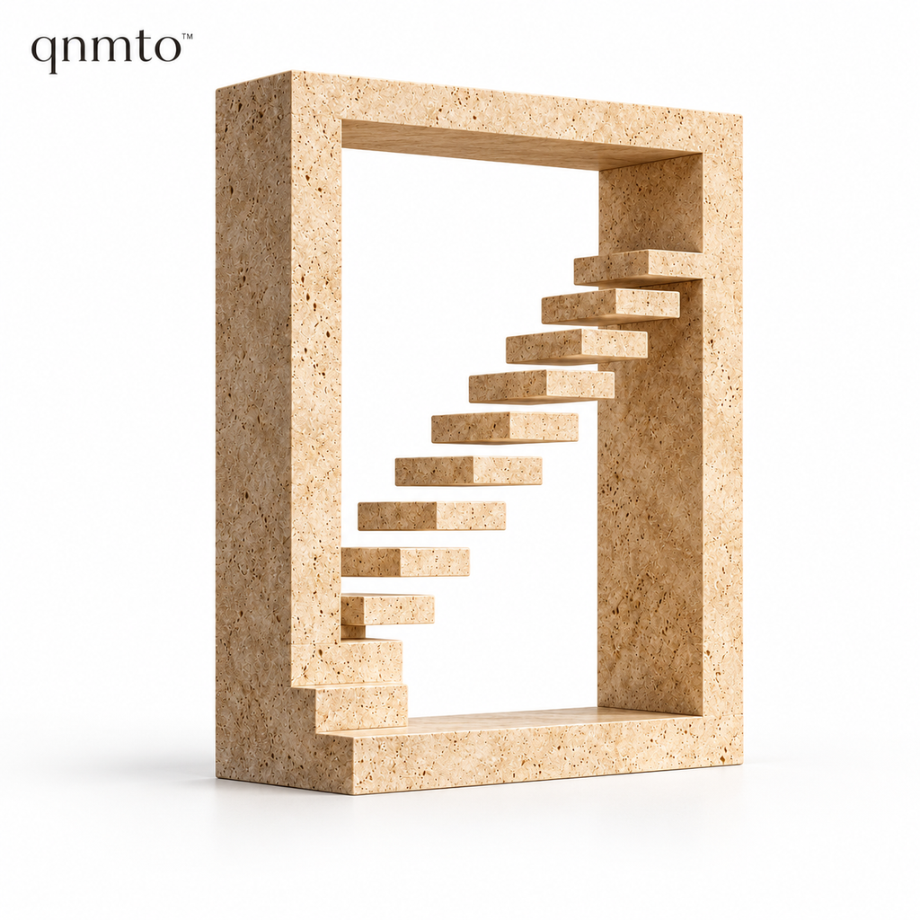 qnmto™ Floating Stairway Architectural Sculpture - white background