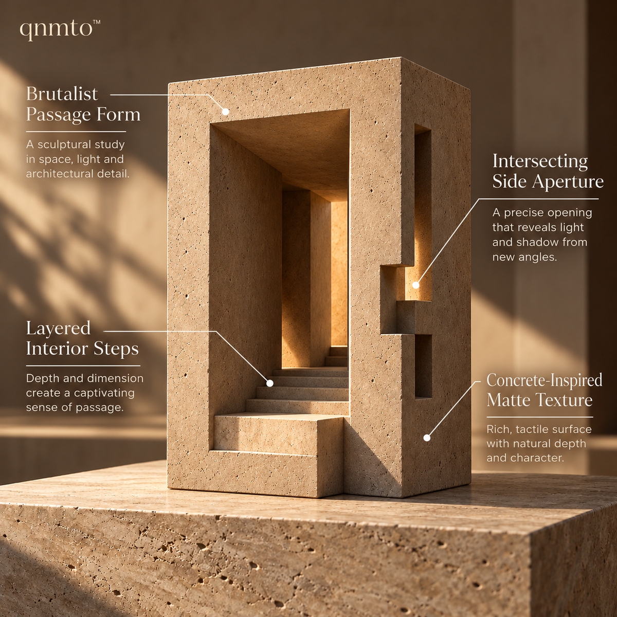 qnmto™ Brutalist Passage Concrete Object - product features