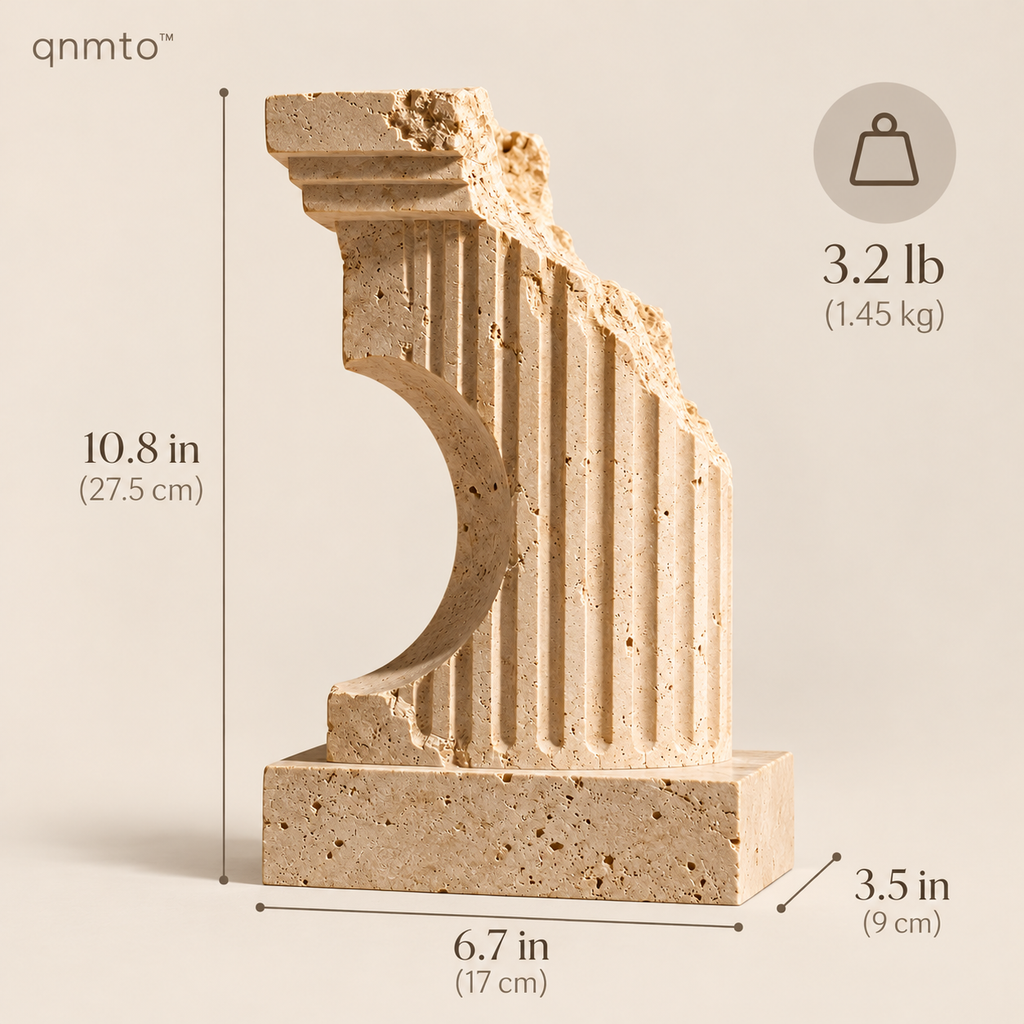 qnmto™ Ruined Column Architectural Sculpture - dimensions and weight