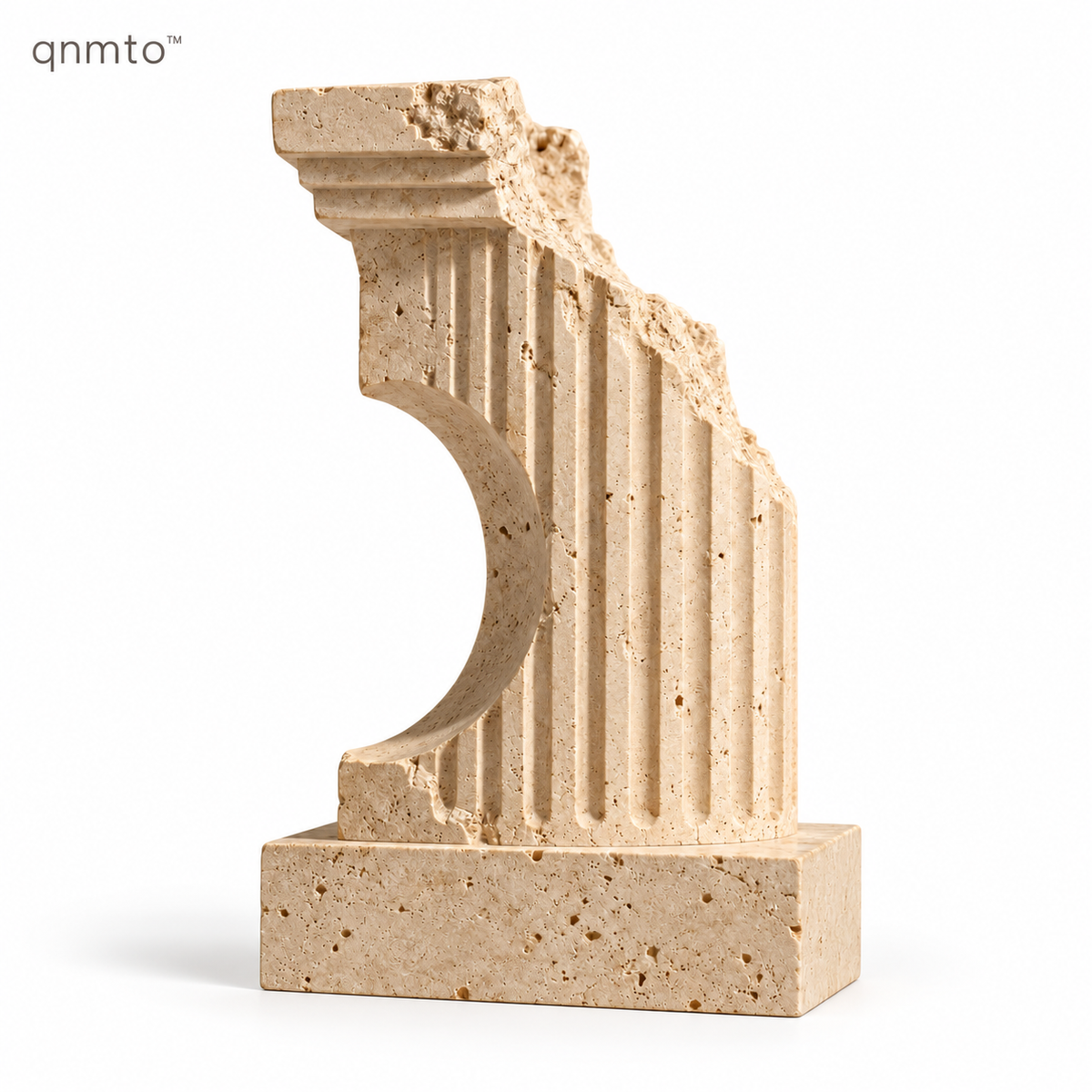 qnmto™ Ruined Column Architectural Sculpture - white background