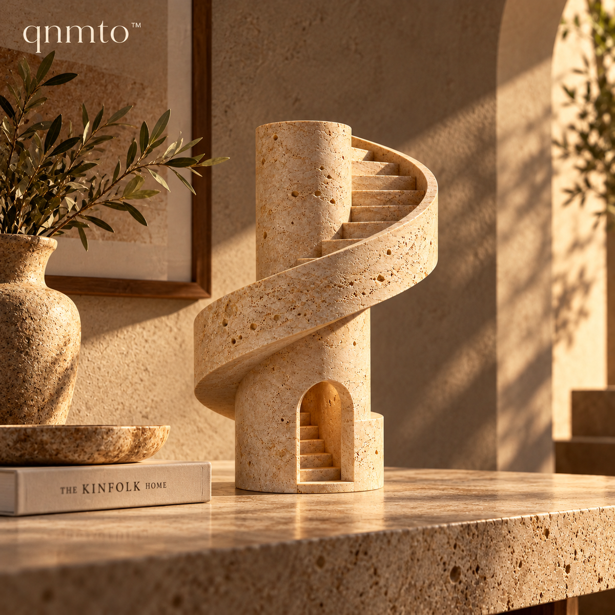 qnmto™ Spiral Stair Architectural Sculpture - styled interior scene