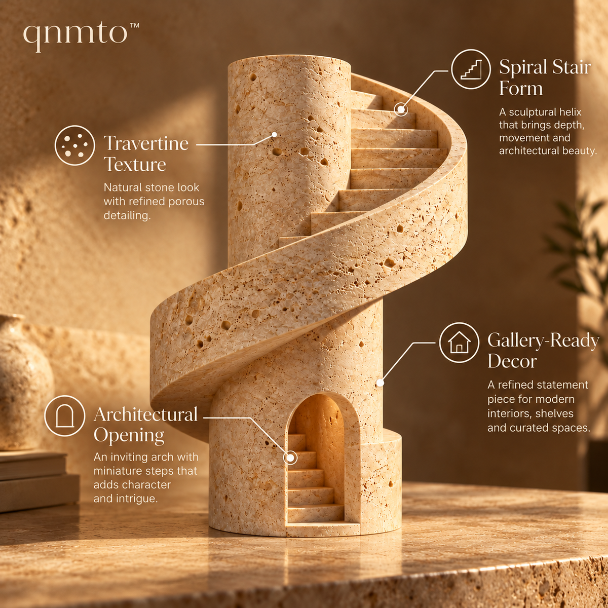qnmto™ Spiral Stair Architectural Sculpture - product features