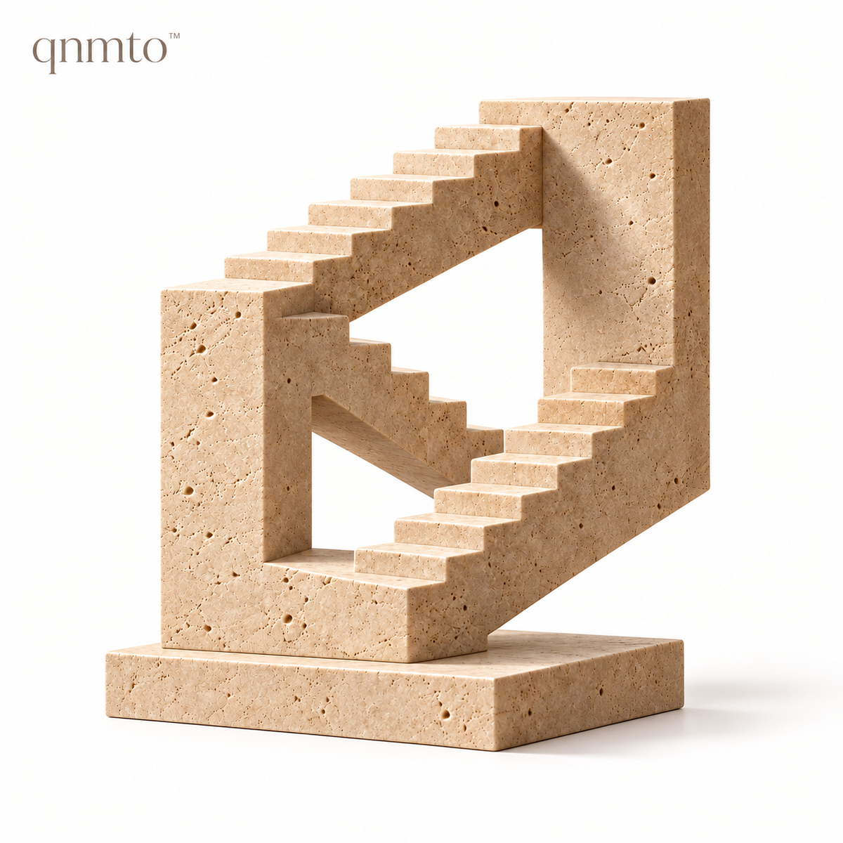 qnmto™ Endless Stair Architectural Sculpture - white background
