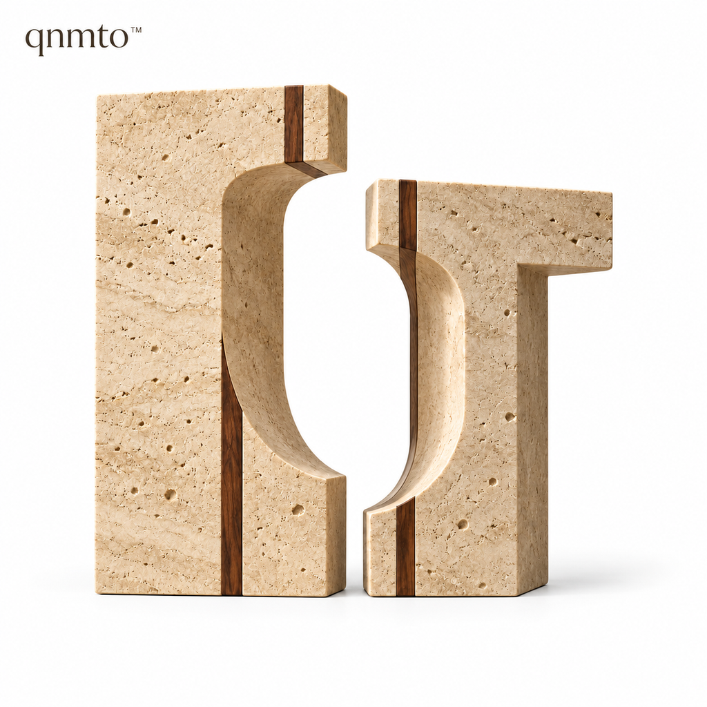 qnmto™ Twin Portal Architectural Bookends - white background